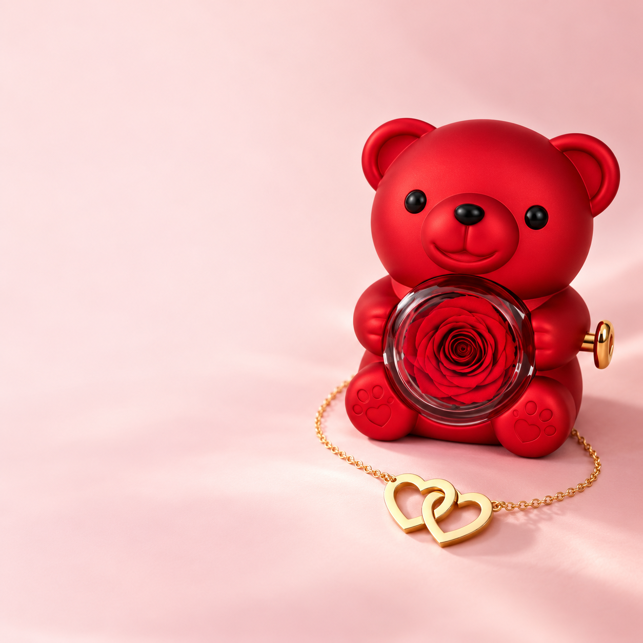 Coffret ourson rose éternelle et collier gravé, les points clés du cadeau